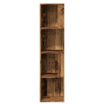 Hoekkast 33x33x132 cm bewerkt hout oud houtkleurig 4