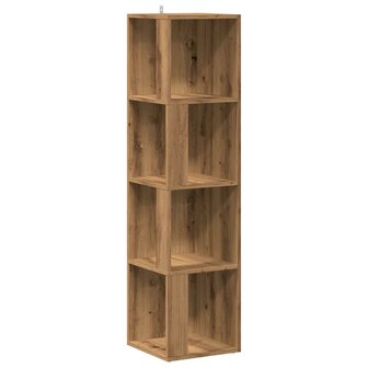 Hoekkast 33x33x132 cm bewerkt hout artisanaal eikenkleur 2