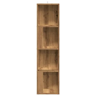 Hoekkast 33x33x132 cm bewerkt hout artisanaal eikenkleur 3