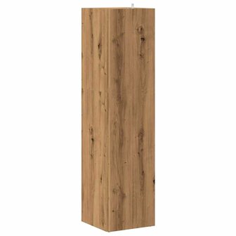 Hoekkast 33x33x132 cm bewerkt hout artisanaal eikenkleur 5
