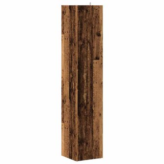 Hoekkast 33x33x165 cm bewerkt hout oud houtkleurig 6