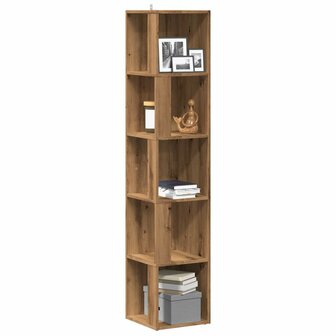 Hoekkast 33x33x165 cm bewerkt hout artisanaal eikenkleur 1