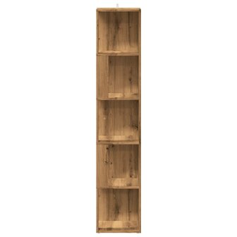 Hoekkast 33x33x165 cm bewerkt hout artisanaal eikenkleur 4