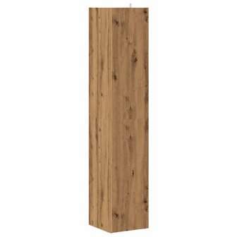 Hoekkast 33x33x165 cm bewerkt hout artisanaal eikenkleur 6