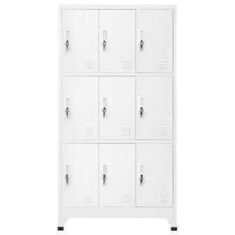 Lockerkast met 9 vakken 90x45x180 cm staal grijs  2