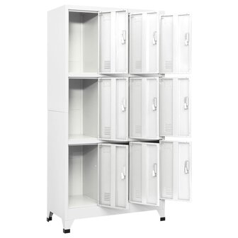 Lockerkast met 9 vakken 90x45x180 cm staal grijs  3