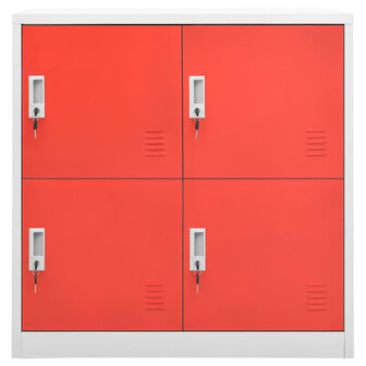 Lockerkasten 2 st 90x45x92,5 cm staal lichtgrijs en rood 3