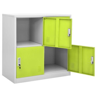 Lockerkasten 2 st 90x45x92,5 cm staal lichtgrijs en groen 6