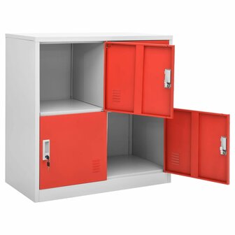 Lockerkasten 5 st 90x45x92,5 cm staal lichtgrijs en rood 6