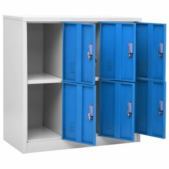 Lockerkasten 2 st 90x45x92,5 cm staal lichtgrijs en blauw 6