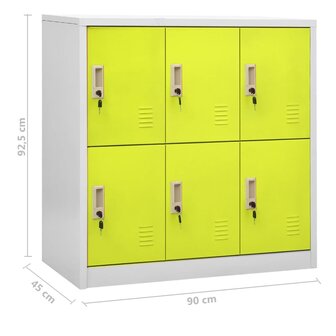 Lockerkasten 5 st 90x45x92,5 cm staal lichtgrijs en groen 9