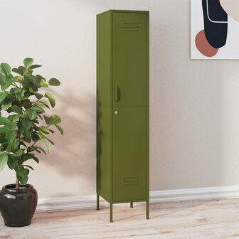 Lockerkast 35x46x180 cm staal olijfgroen 1