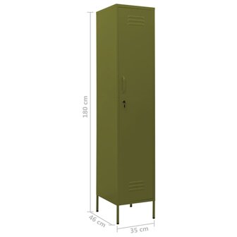 Lockerkast 35x46x180 cm staal olijfgroen 9