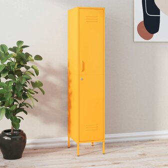 Lockerkast 35x46x180 cm staal mosterdgeel 1
