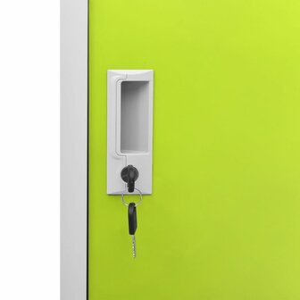 Lockerkast 90x45x92,5 cm staal lichtgrijs en groen 6