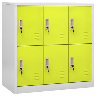 Lockerkast 90x45x92,5 cm staal lichtgrijs en groen 1