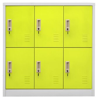 Lockerkast 90x45x92,5 cm staal lichtgrijs en groen 2