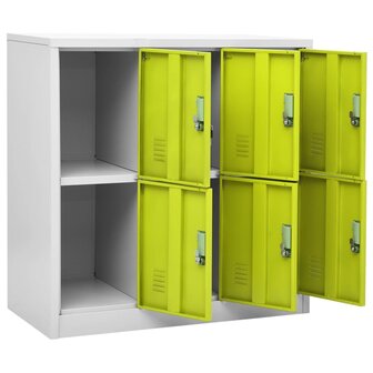 Lockerkast 90x45x92,5 cm staal lichtgrijs en groen 5