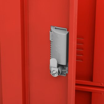 Lockerkast 90x45x92,5 cm staal lichtgrijs en rood 6