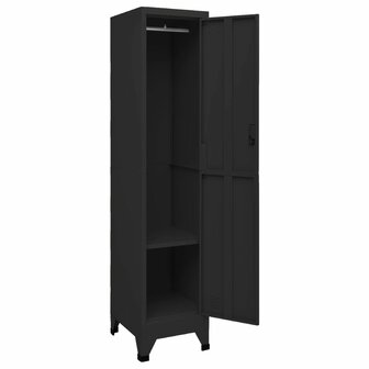 Lockerkast 38x45x180 cm staal zwart 5