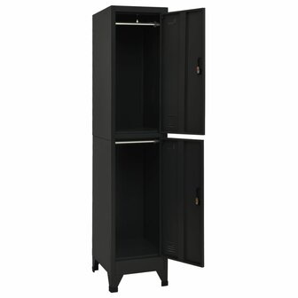 Lockerkast 38x45x180 cm staal zwart 3