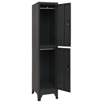 Lockerkast 38x45x180 cm staal antracietkleurig 3