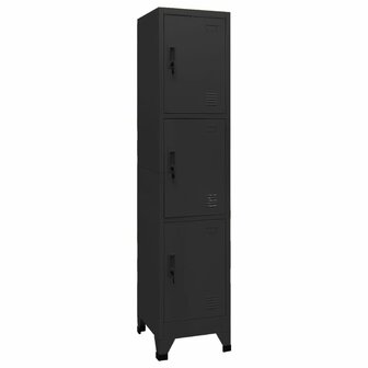 Lockerkast 38x45x180 cm staal zwart 1