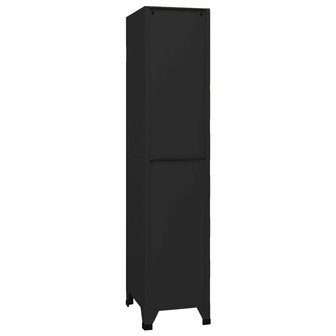 Lockerkast 38x45x180 cm staal zwart 4