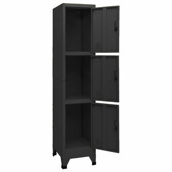 Lockerkast 38x45x180 cm staal zwart 5