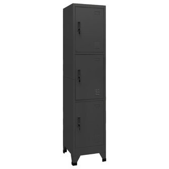 Lockerkast 38x45x180 cm staal antracietkleurig 1