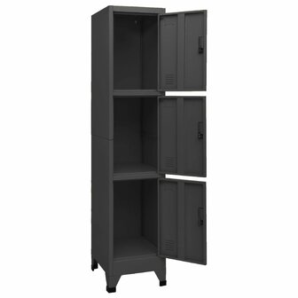 Lockerkast 38x45x180 cm staal antracietkleurig 5