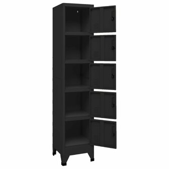 Lockerkast 38x40x180 cm staal zwart 5