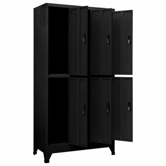 Lockerkast 90x45x180 cm staal zwart 5