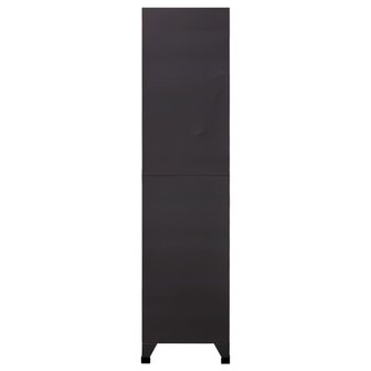 Lockerkast 90x45x180 cm staal antracietkleurig en wit 3
