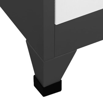 Lockerkast 90x45x180 cm staal antracietkleurig en wit 6