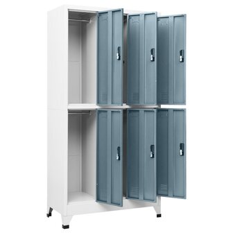 Lockerkast 90x45x180 cm staal lichtgrijs en donkergrijs 5
