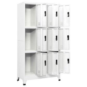 Lockerkast 90x45x180 cm staal wit 3