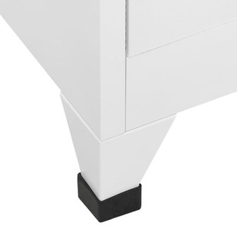 Lockerkast 90x45x180 cm staal wit 6