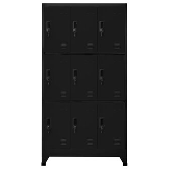 Lockerkast 90x45x180 cm staal zwart 2