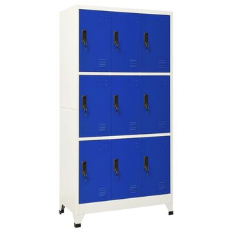 Lockerkast 90x45x180 cm staal grijs en blauw 1