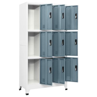 Lockerkast 90x45x180 cm staal lichtgrijs en donkergrijs 3