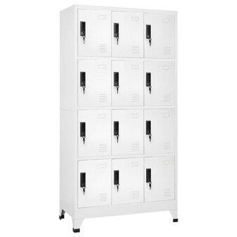 Lockerkast 90x45x180 cm staal wit 1