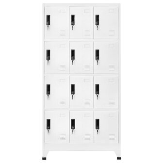 Lockerkast 90x45x180 cm staal wit 2