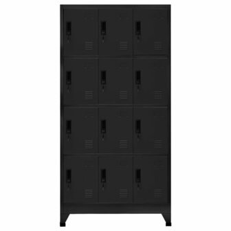 Lockerkast 90x45x180 cm staal zwart 2