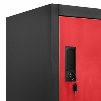 Lockerkast 90x45x180 cm staal antracietkleurig en rood 7
