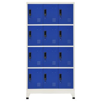 Lockerkast 90x45x180 cm staal grijs en blauw 2