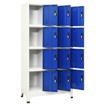 Lockerkast 90x45x180 cm staal grijs en blauw 3
