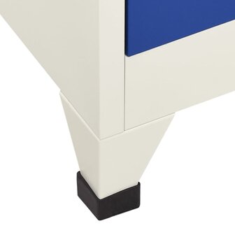 Lockerkast 90x45x180 cm staal grijs en blauw 6