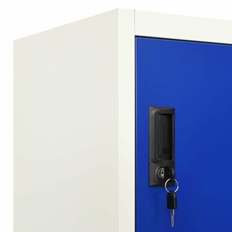 Lockerkast 90x45x180 cm staal grijs en blauw 7