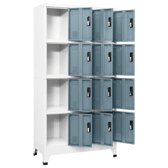 Lockerkast 90x45x180 cm staal lichtgrijs en donkergrijs 3